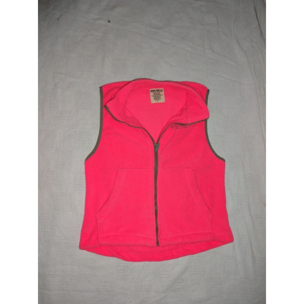 Horn Hunter Bright Pink Fuzzy Zip-Up Hunting Vest Size Small